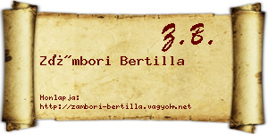 Zámbori Bertilla névjegykártya